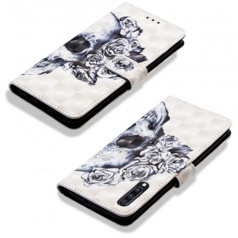 Flip Cover Samsung Galaxy A70 Blomstrende Kranie