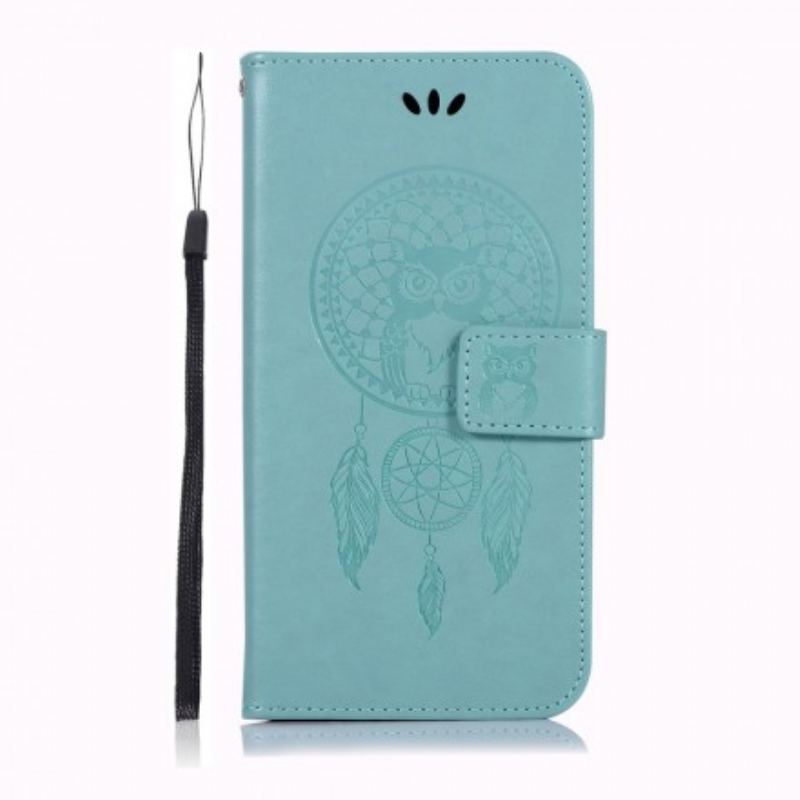 Flip Cover Samsung Galaxy A70 Lædereffekt Dream Catcher Owl