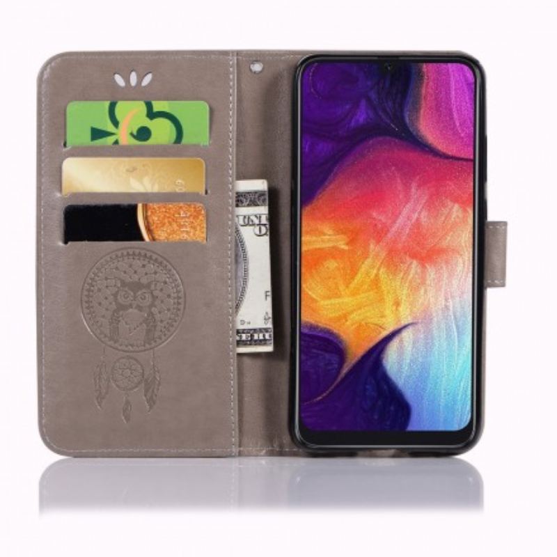 Flip Cover Samsung Galaxy A70 Lædereffekt Dream Catcher Owl