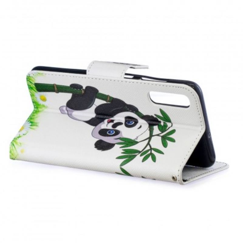 Flip Cover Samsung Galaxy A70 Panda På Bambus