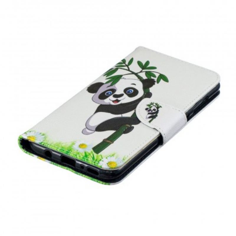 Flip Cover Samsung Galaxy A70 Panda På Bambus