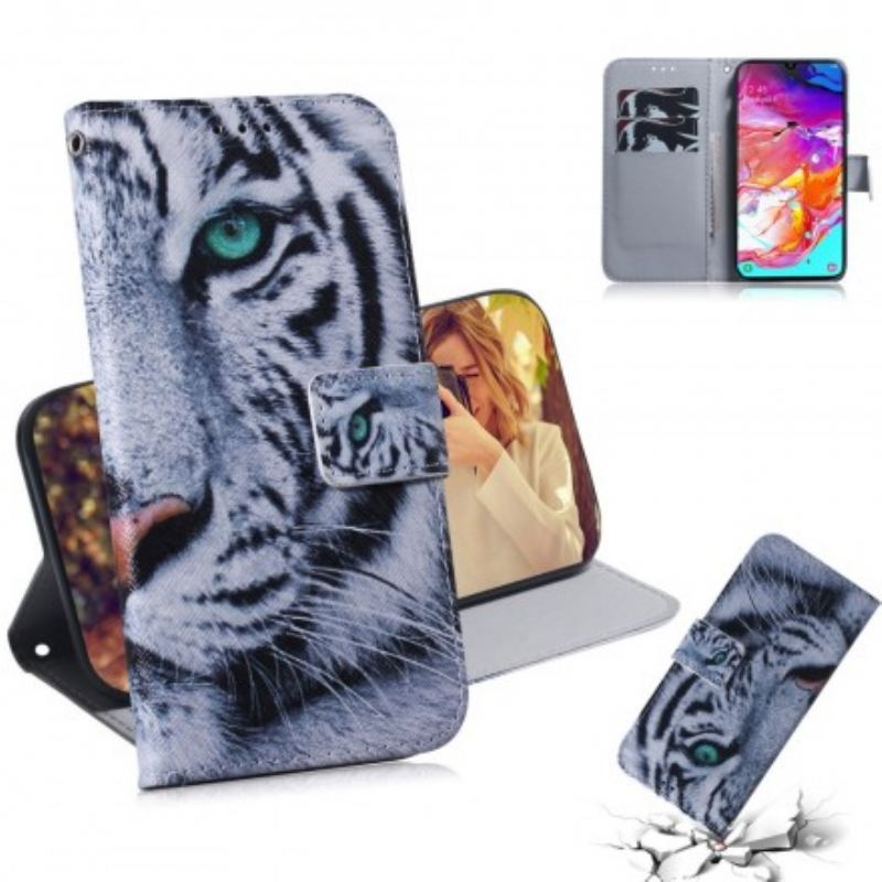 Flip Cover Samsung Galaxy A70 Tiger Ansigt