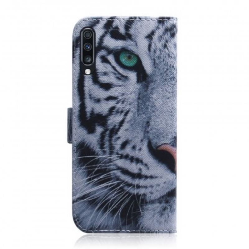 Flip Cover Samsung Galaxy A70 Tiger Ansigt