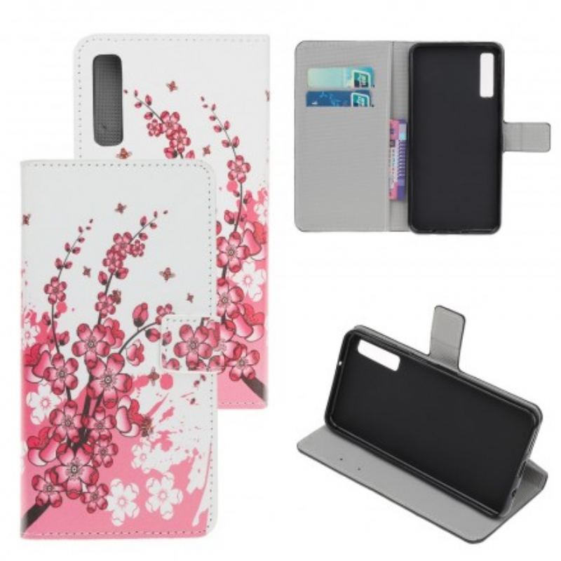 Flip Cover Samsung Galaxy A70 Tropiske Blomster