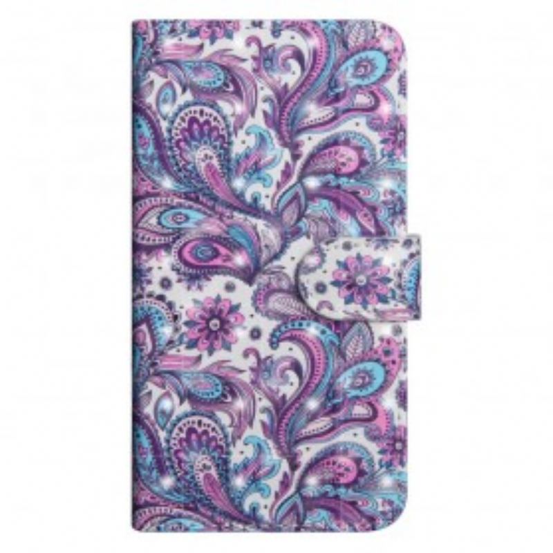 Læder Cover Samsung Galaxy A70 Blomster Mønstre