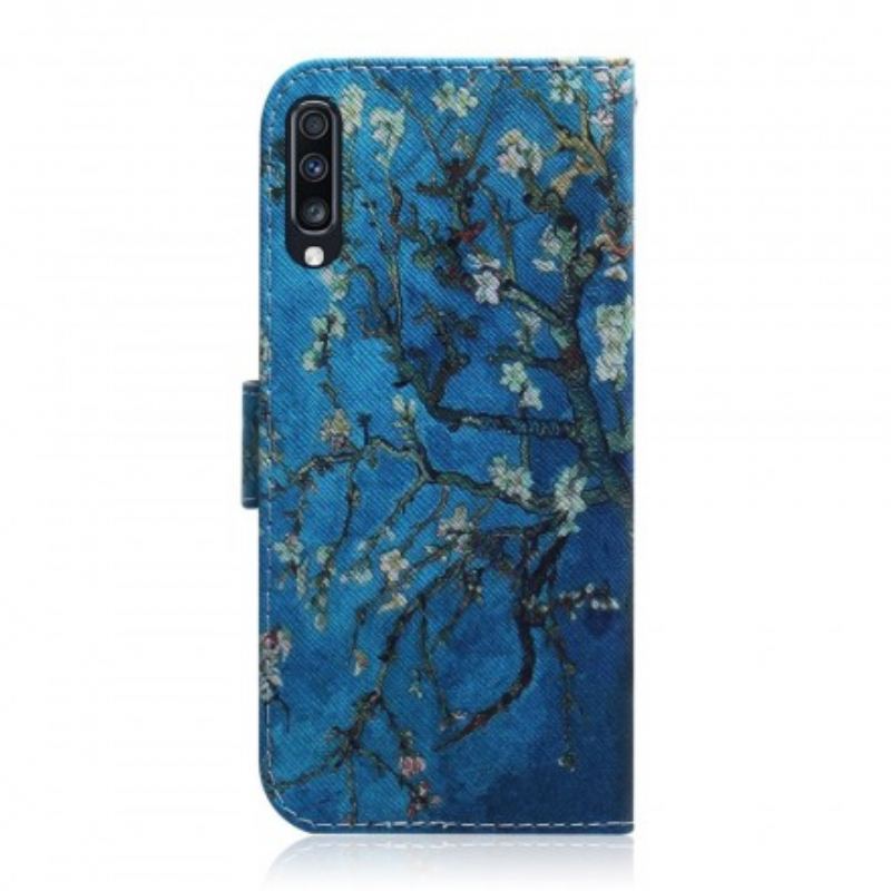 Læder Cover Samsung Galaxy A70 Blomstrende Trægren