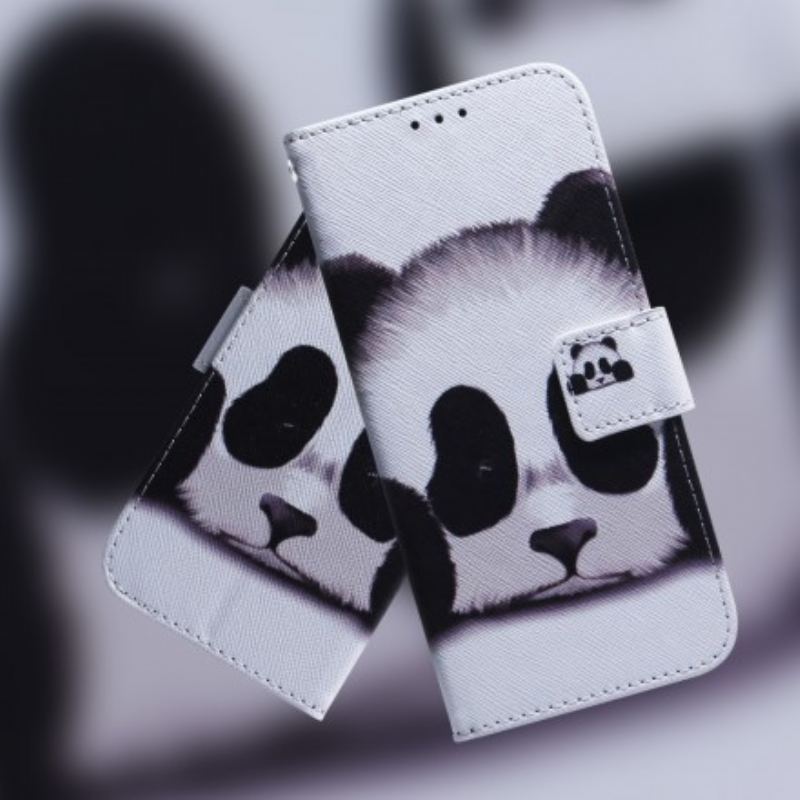 Læder Cover Samsung Galaxy A70 Panda Ansigt