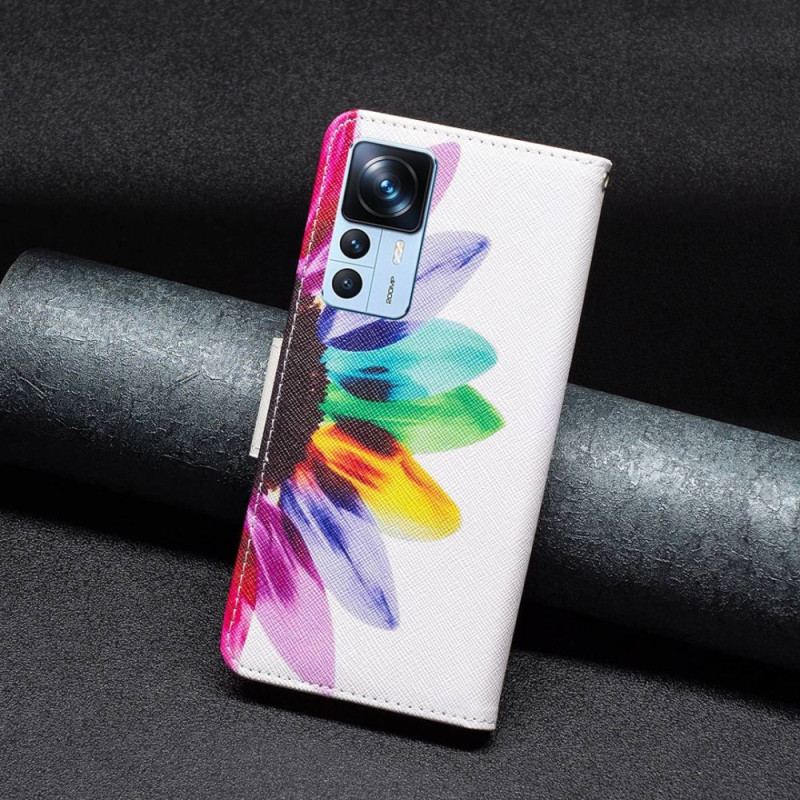 Flip Cover Xiaomi 12T / 12T Pro Akvarel Blomst