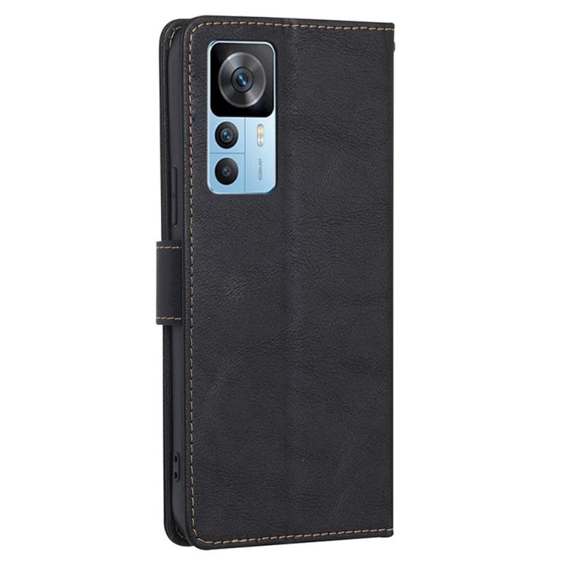 Flip Cover Xiaomi 12T / 12T Pro Couture Lædereffekt