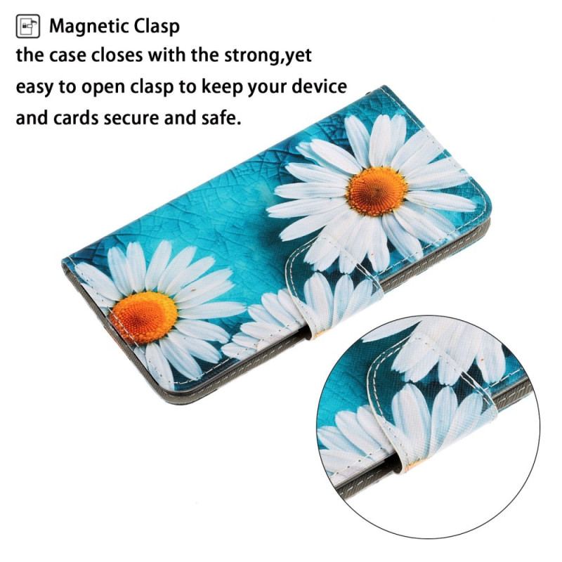 Flip Cover Xiaomi 12T / 12T Pro Med Snor Strappy Daisy