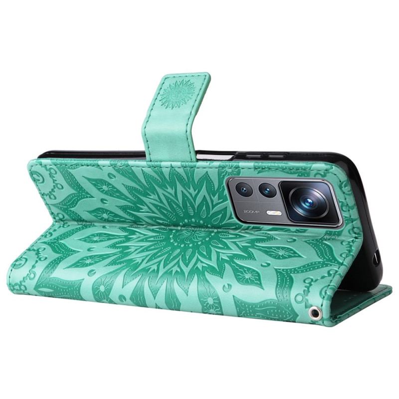 Flip Cover Xiaomi 12T / 12T Pro Med Snor Strappy Mandala