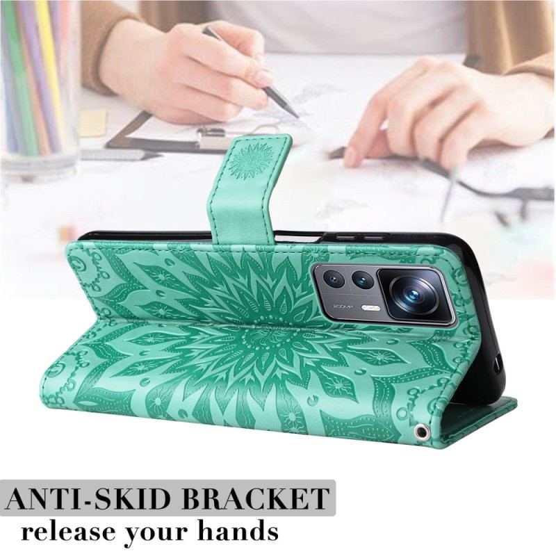 Flip Cover Xiaomi 12T / 12T Pro Med Snor Strappy Mandala