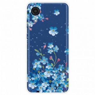 Cover Samsung Galaxy A03 Core Blå Blomster