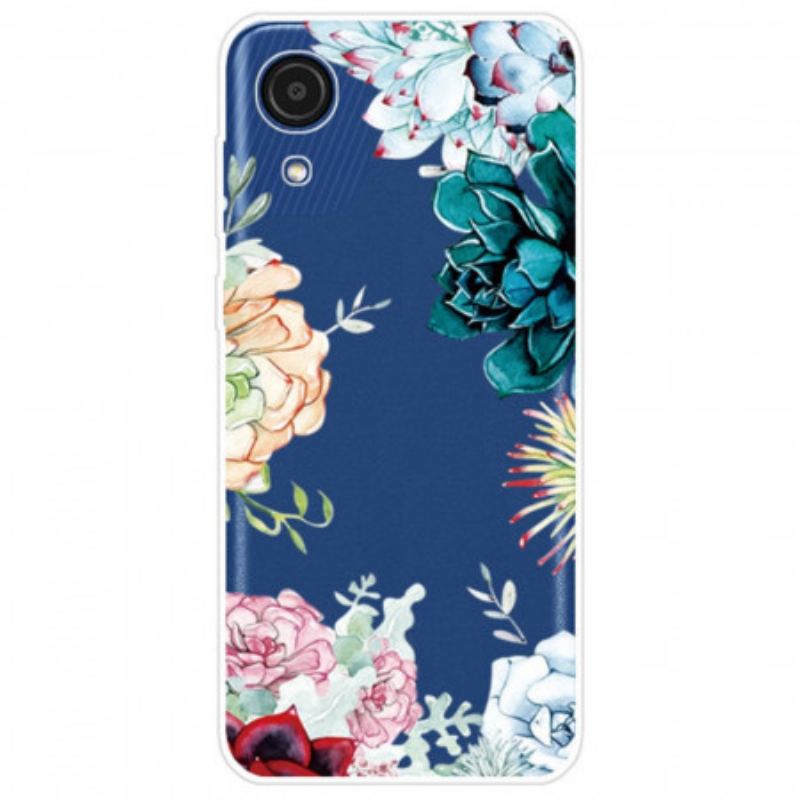 Cover Samsung Galaxy A03 Core Sømløs Akvarel Blå Blomster