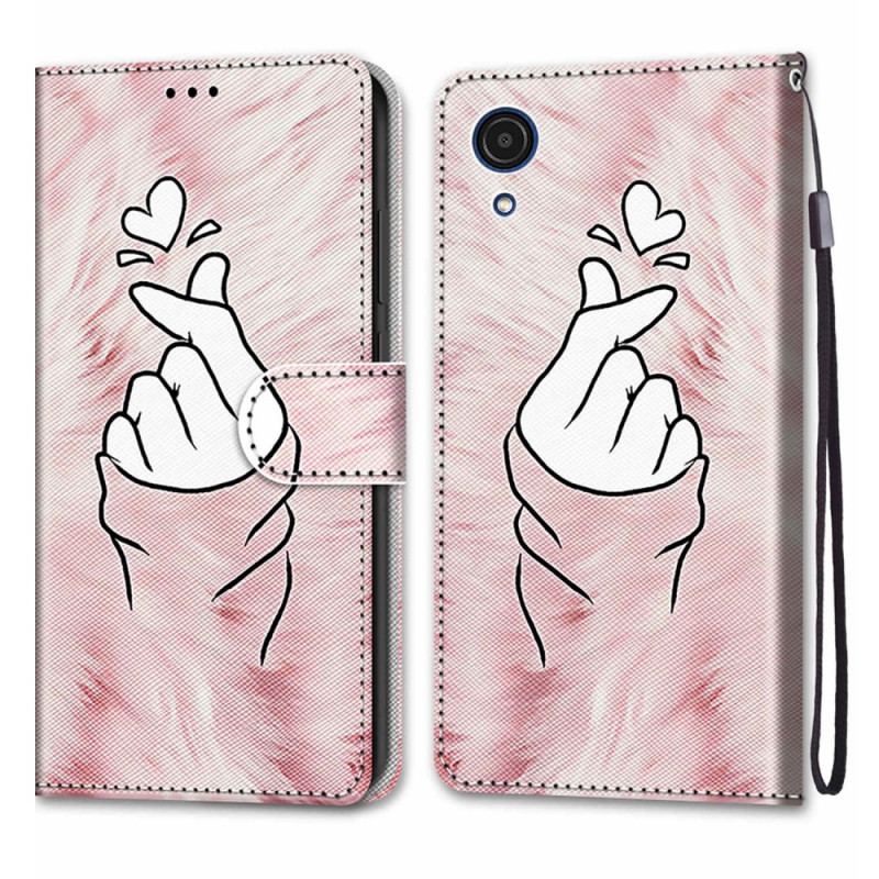 Flip Cover Samsung Galaxy A03 Core Finger Hjerte