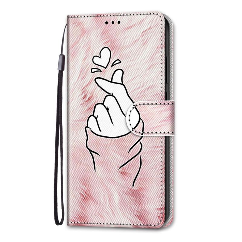 Flip Cover Samsung Galaxy A03 Core Finger Hjerte