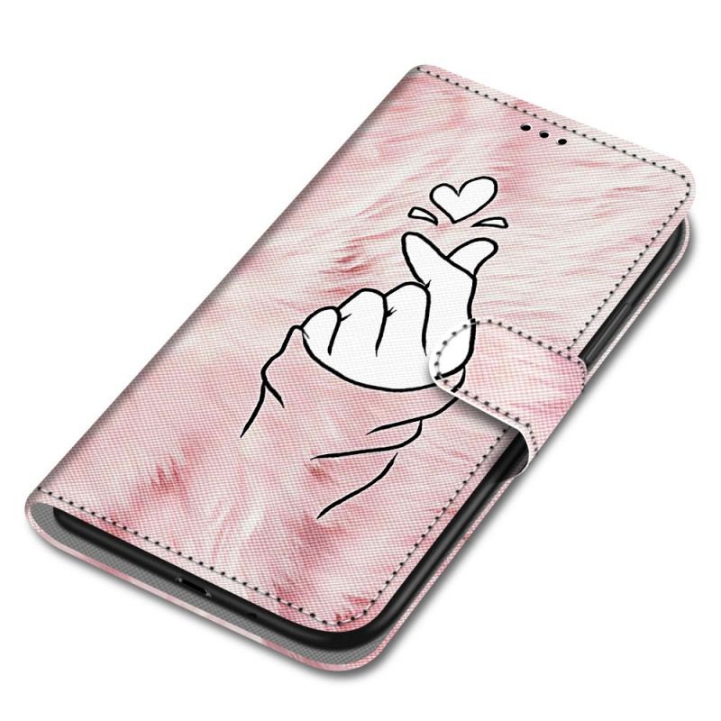 Flip Cover Samsung Galaxy A03 Core Finger Hjerte