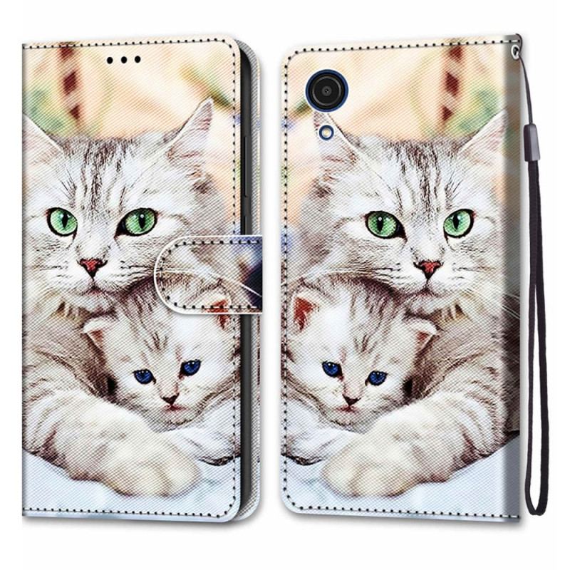 Flip Cover Samsung Galaxy A03 Core Kattefamilie