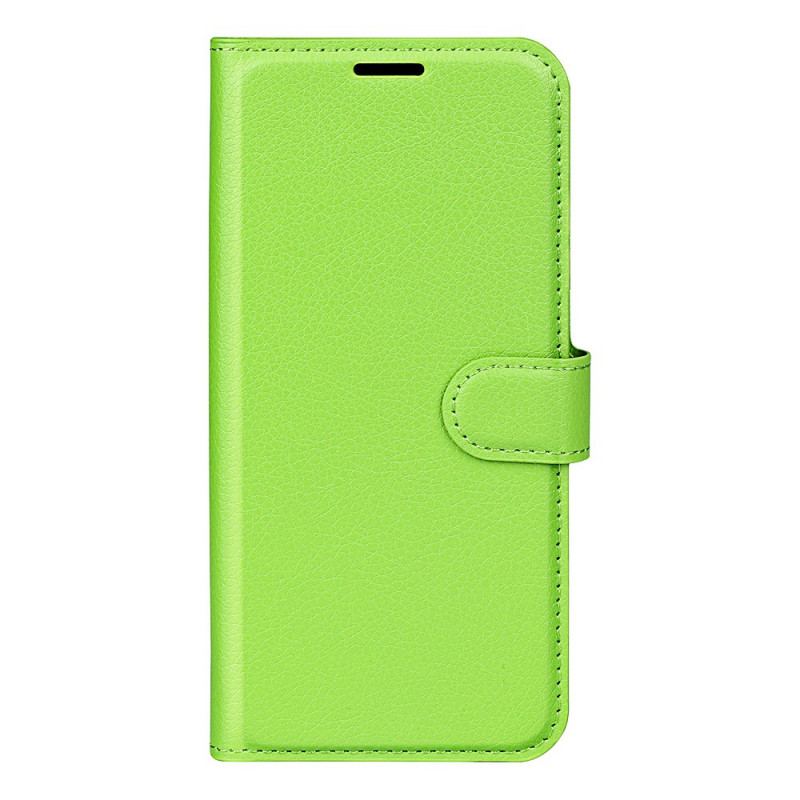 Flip Cover Samsung Galaxy A03 Core Klassisk Litchi-lædereffekt