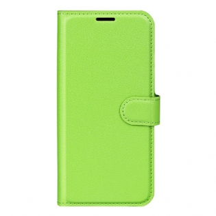 Flip Cover Samsung Galaxy A03 Core Klassisk Litchi-lædereffekt