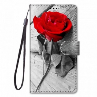 Flip Cover Samsung Galaxy A03 Core Med Snor Romantisk Rose Med Rem