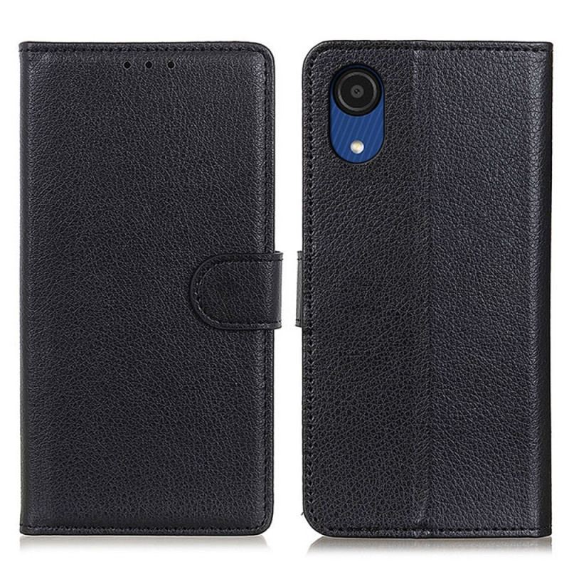 Flip Cover Samsung Galaxy A03 Core Traditionelt Litchi Læder