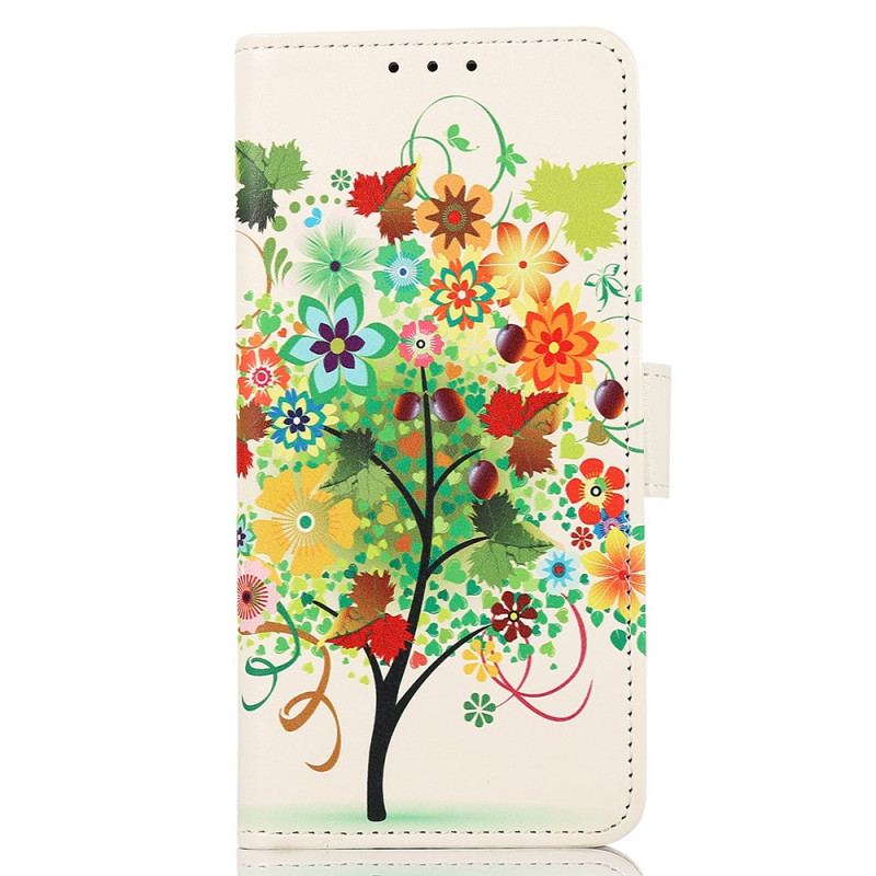 Læder Cover Samsung Galaxy A03 Core Blomstrende Træ