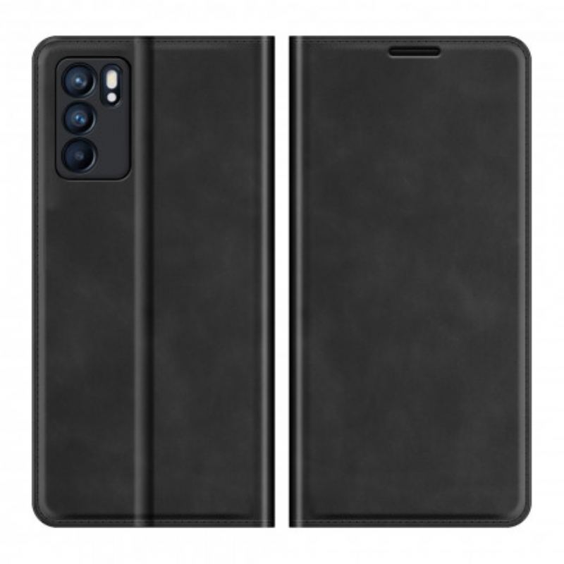 Cover Oppo Reno 6 5G Flip Cover Blødt Lædereffekt