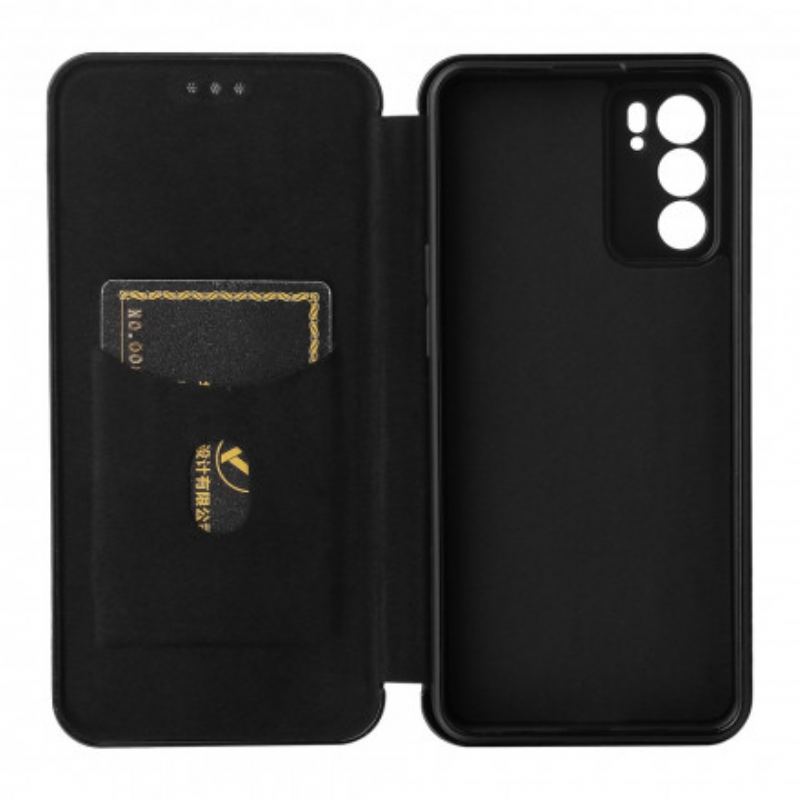 Cover Oppo Reno 6 5G Flip Cover Farvet Carbon Silikone