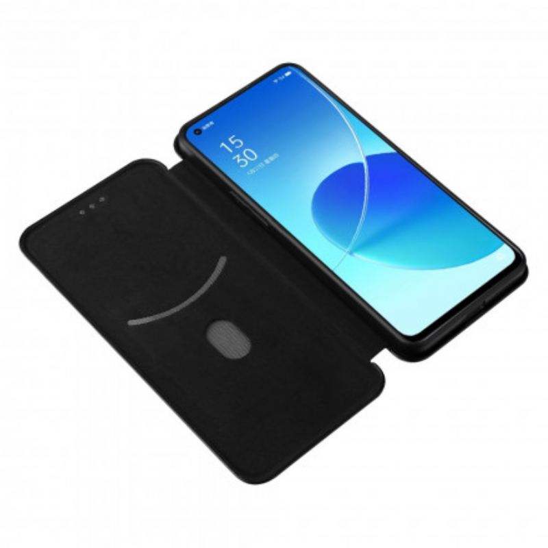 Cover Oppo Reno 6 5G Flip Cover Farvet Carbon Silikone