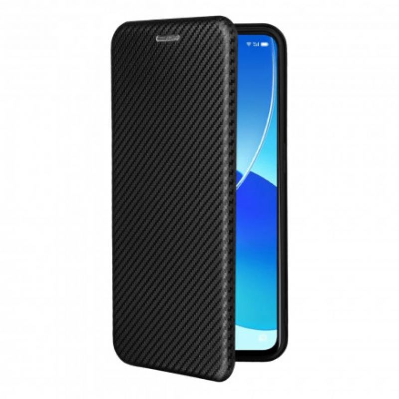 Cover Oppo Reno 6 5G Flip Cover Farvet Carbon Silikone