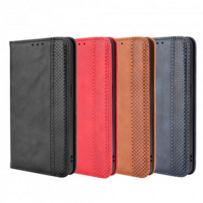 Cover Oppo Reno 6 5G Flip Cover Stiliseret Vintage Lædereffekt