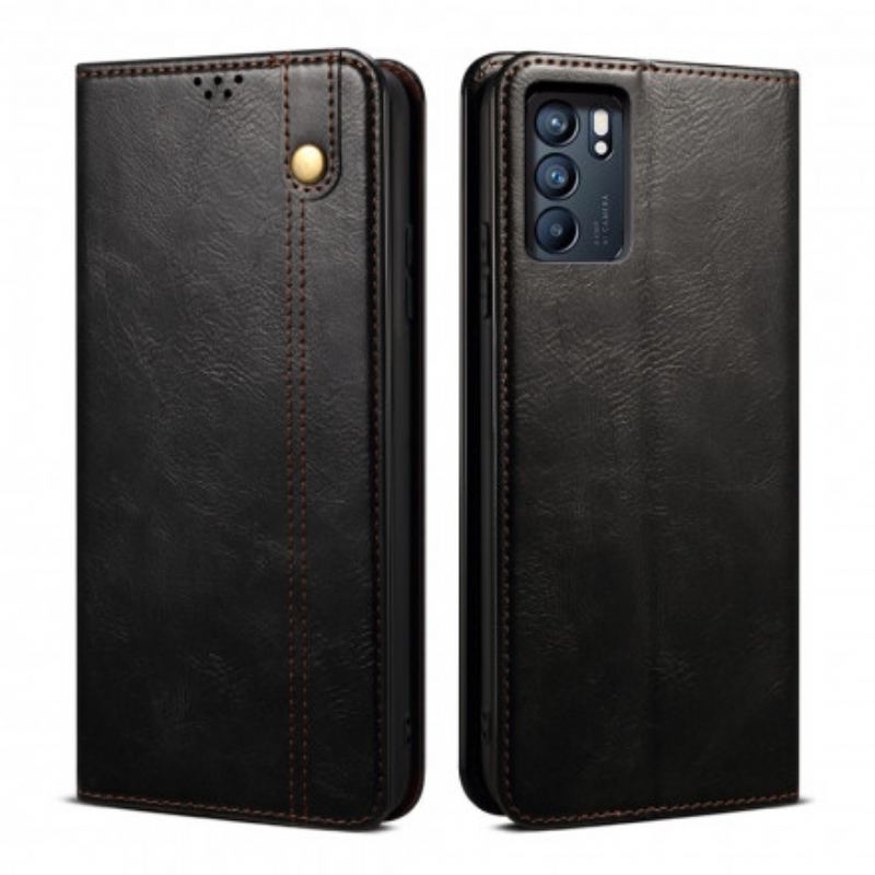 Cover Oppo Reno 6 5G Flip Cover Voksbehandlet Kunstlæder