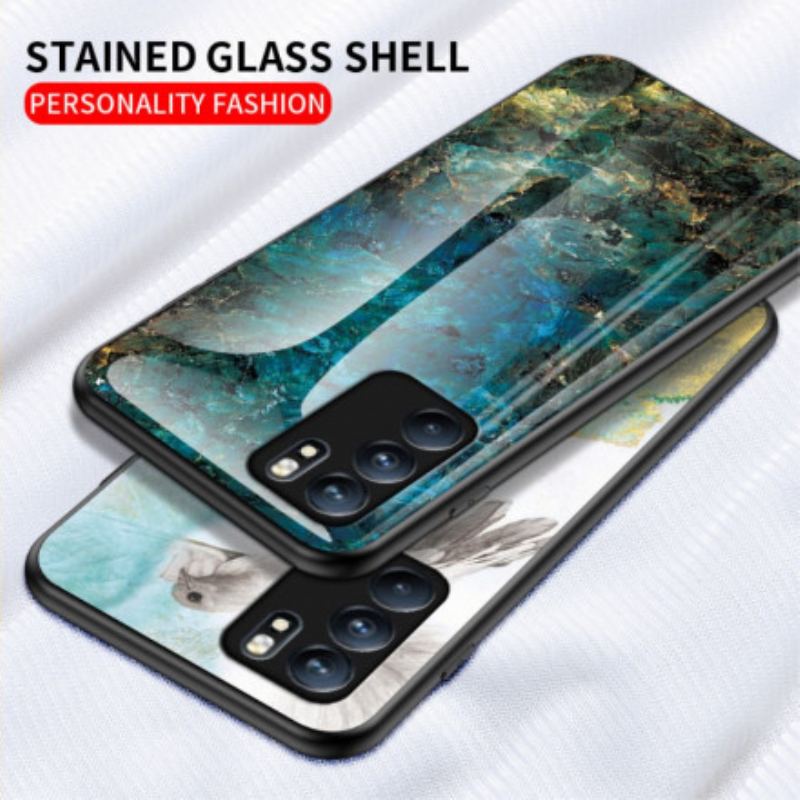 Cover Oppo Reno 6 5G Premium Farver Hærdet Glas