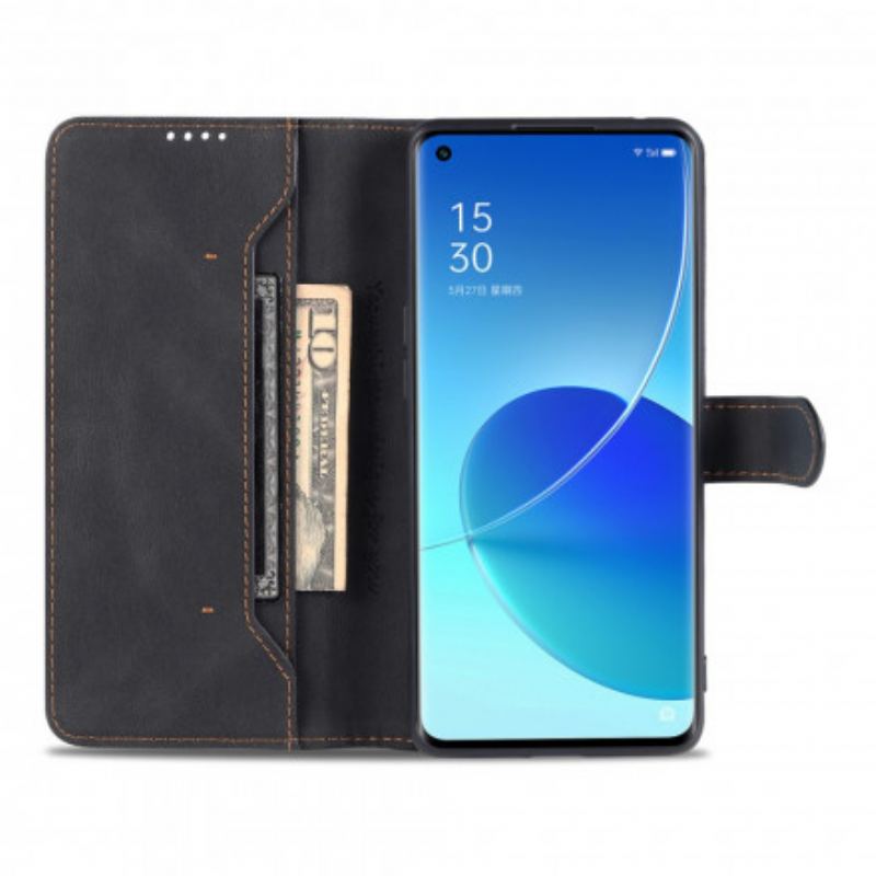 Flip Cover Oppo Reno 6 5G Azns Lædereffekt Couture