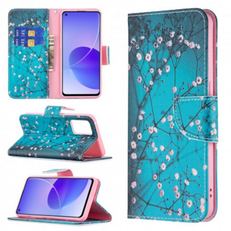 Flip Cover Oppo Reno 6 5G Blomstrende Grene