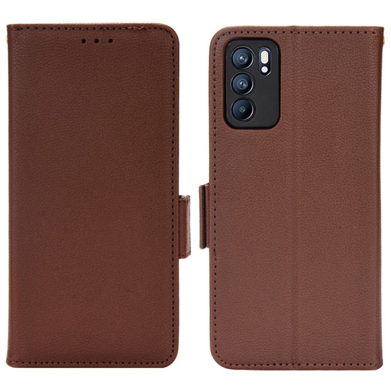 Flip Cover Oppo Reno 6 5G Læder Cover Flap Dobbelt Nye Farver