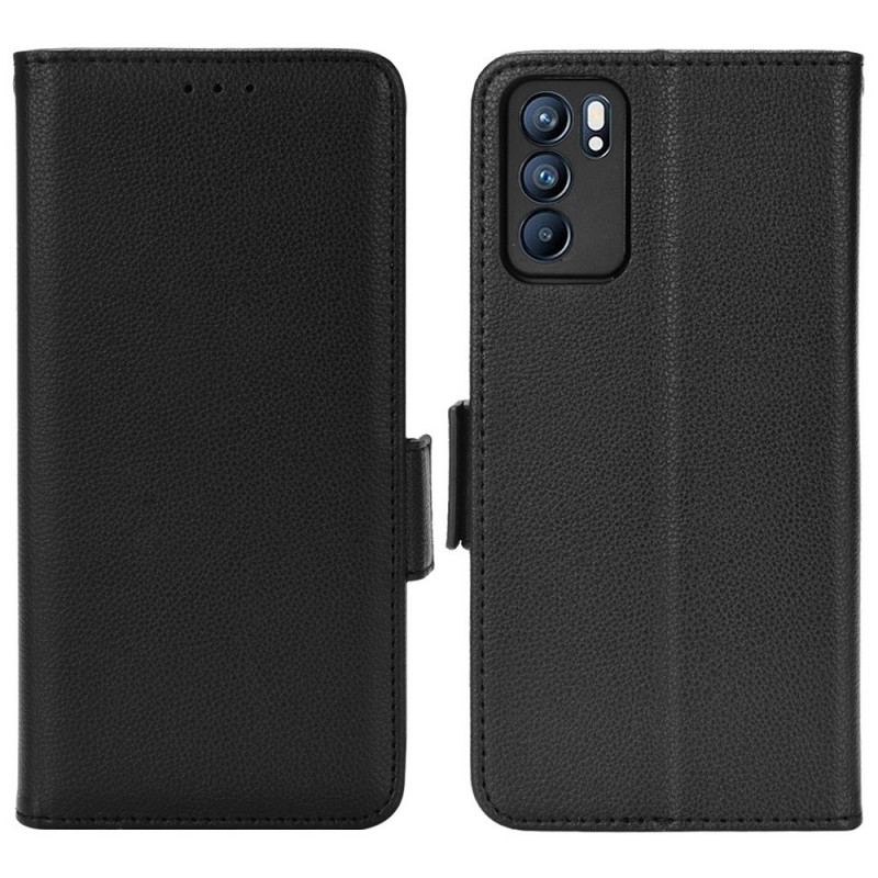 Flip Cover Oppo Reno 6 5G Læder Cover Flap Dobbelt Nye Farver