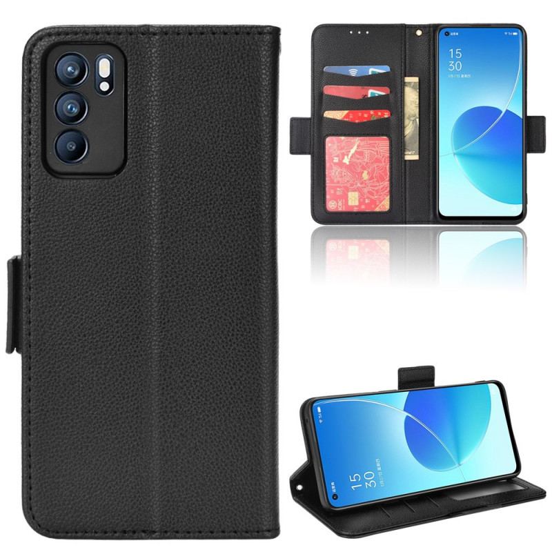 Flip Cover Oppo Reno 6 5G Læder Cover Flap Dobbelt Nye Farver