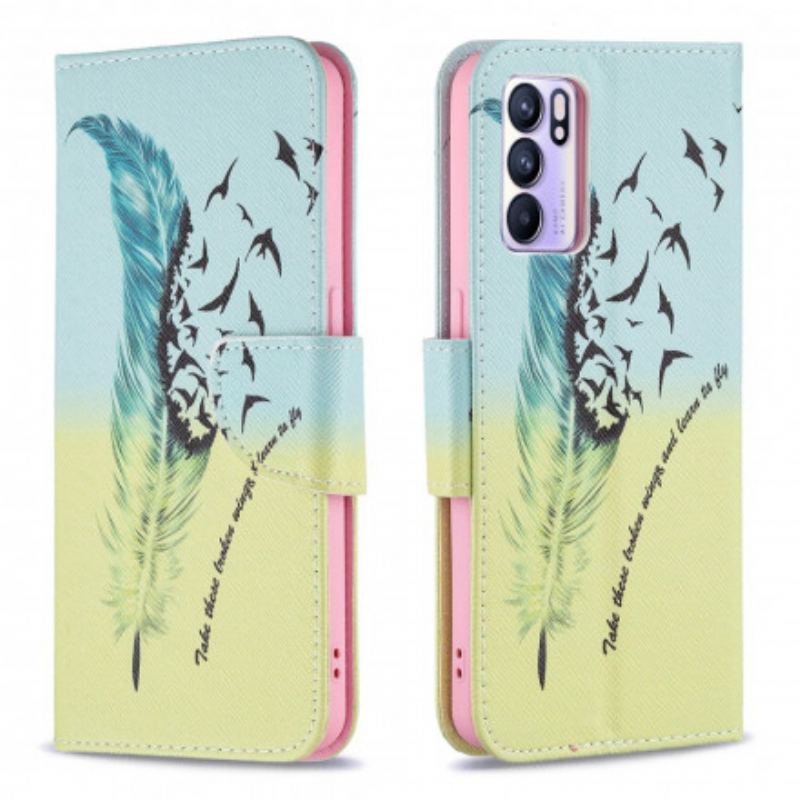 Flip Cover Oppo Reno 6 5G Lære At Flyve