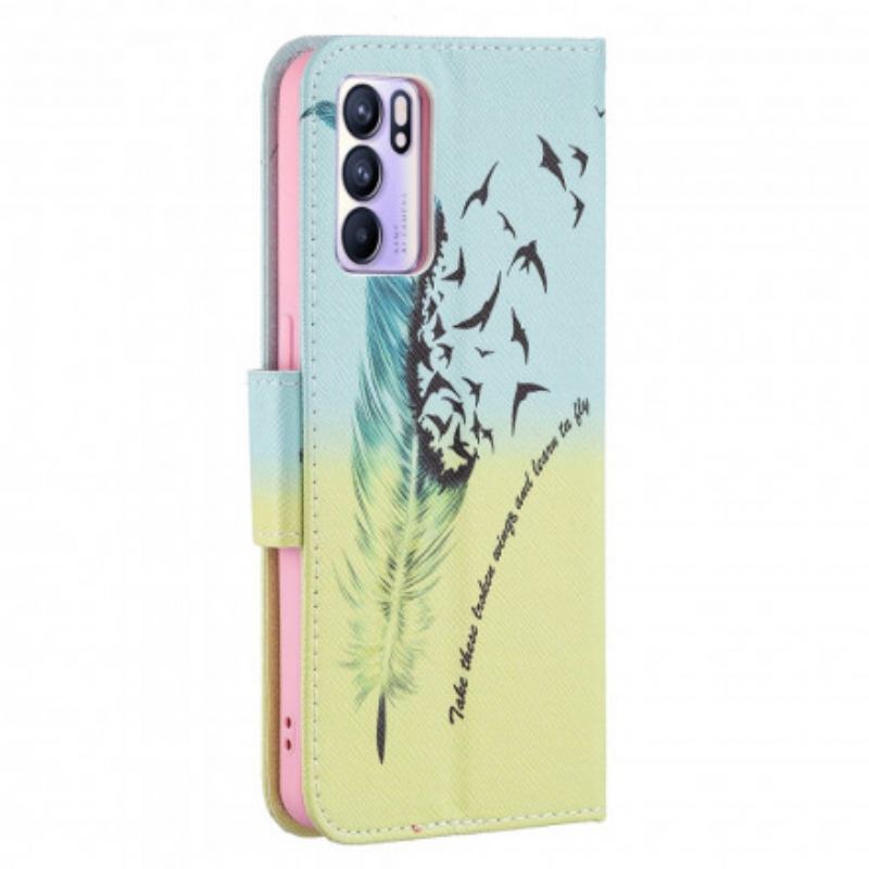 Flip Cover Oppo Reno 6 5G Lære At Flyve