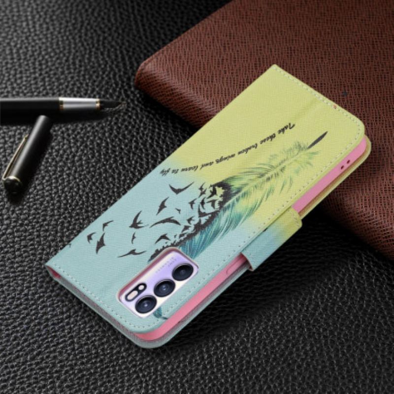 Flip Cover Oppo Reno 6 5G Lære At Flyve