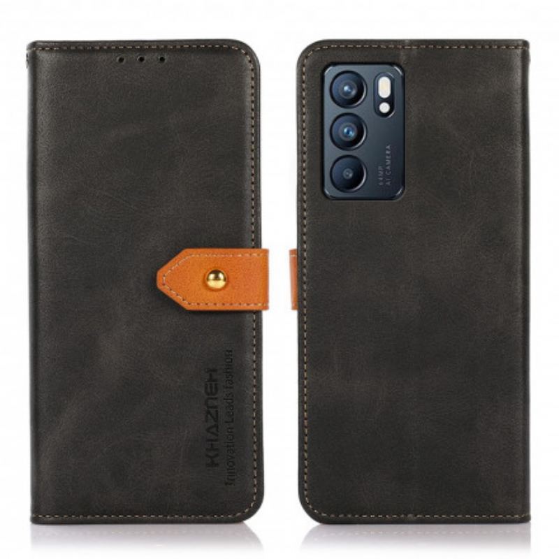 Flip Cover Oppo Reno 6 5G Med Khazneh-strop