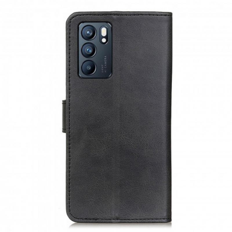 Flip Cover Oppo Reno 6 5G Retro Mat Lædereffekt