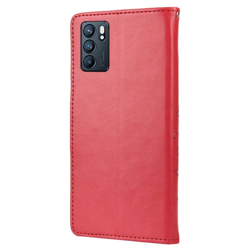 Flip Cover Oppo Reno 6 5G Sommerfugle Og Blomster