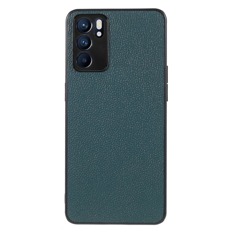 Mobilcover Oppo Reno 6 5G Ægte Litchi Læder