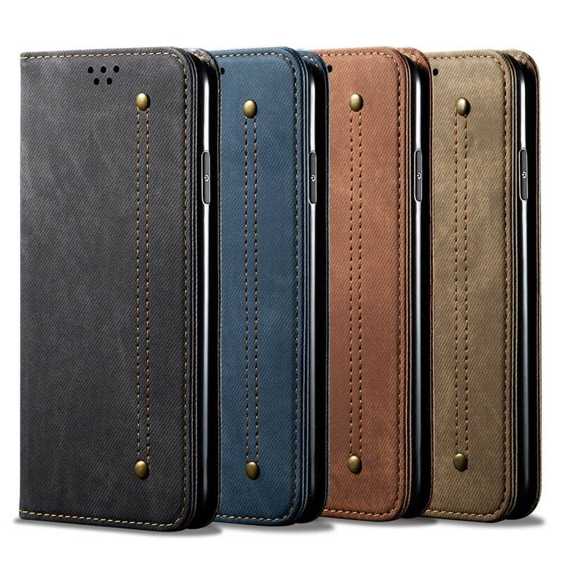 Cover Poco M3 Flip Cover Denim Stof