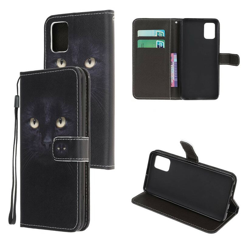 Flip Cover Poco M3 Med Snor Strappy Black Cat Eyes