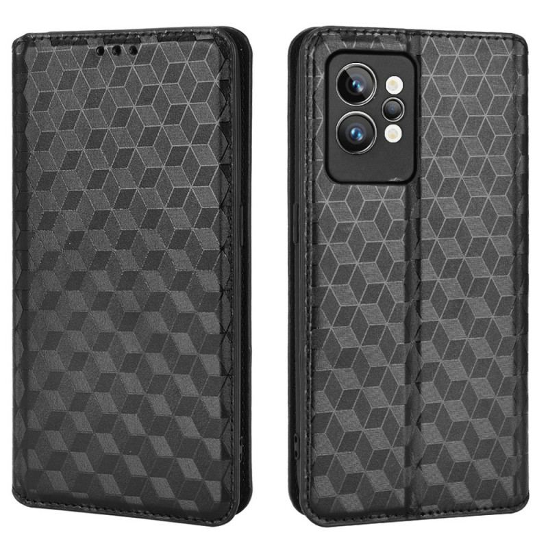 Cover Realme GT2 Pro Flip Cover 3d Cube Lædereffekt