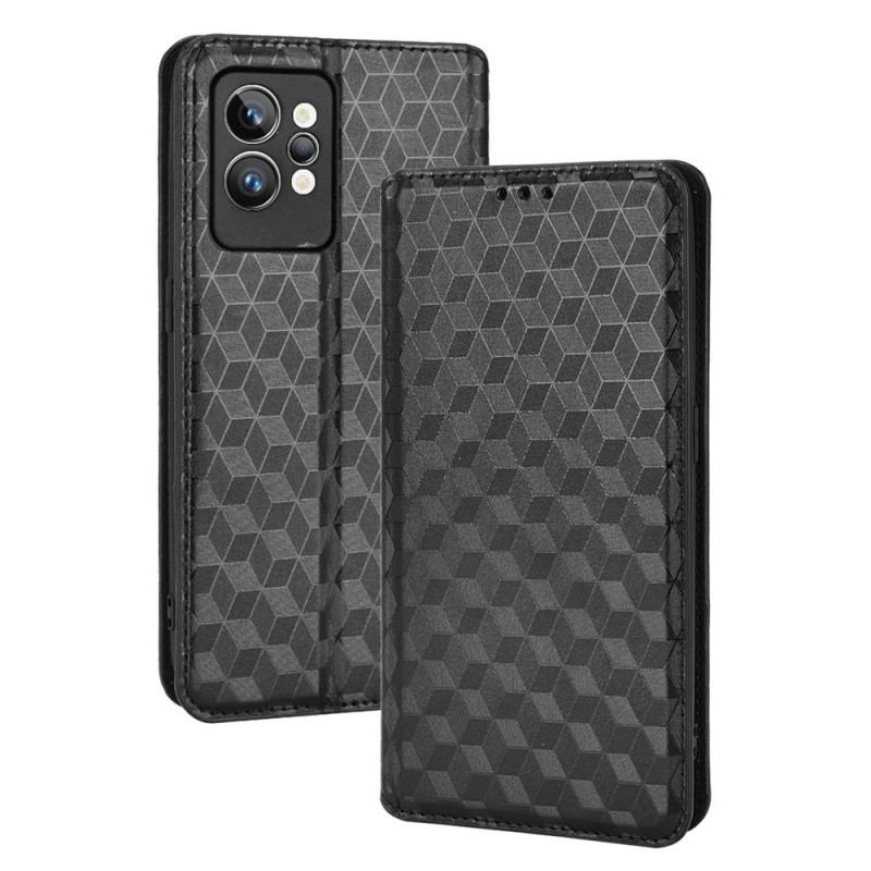 Cover Realme GT2 Pro Flip Cover 3d Cube Lædereffekt